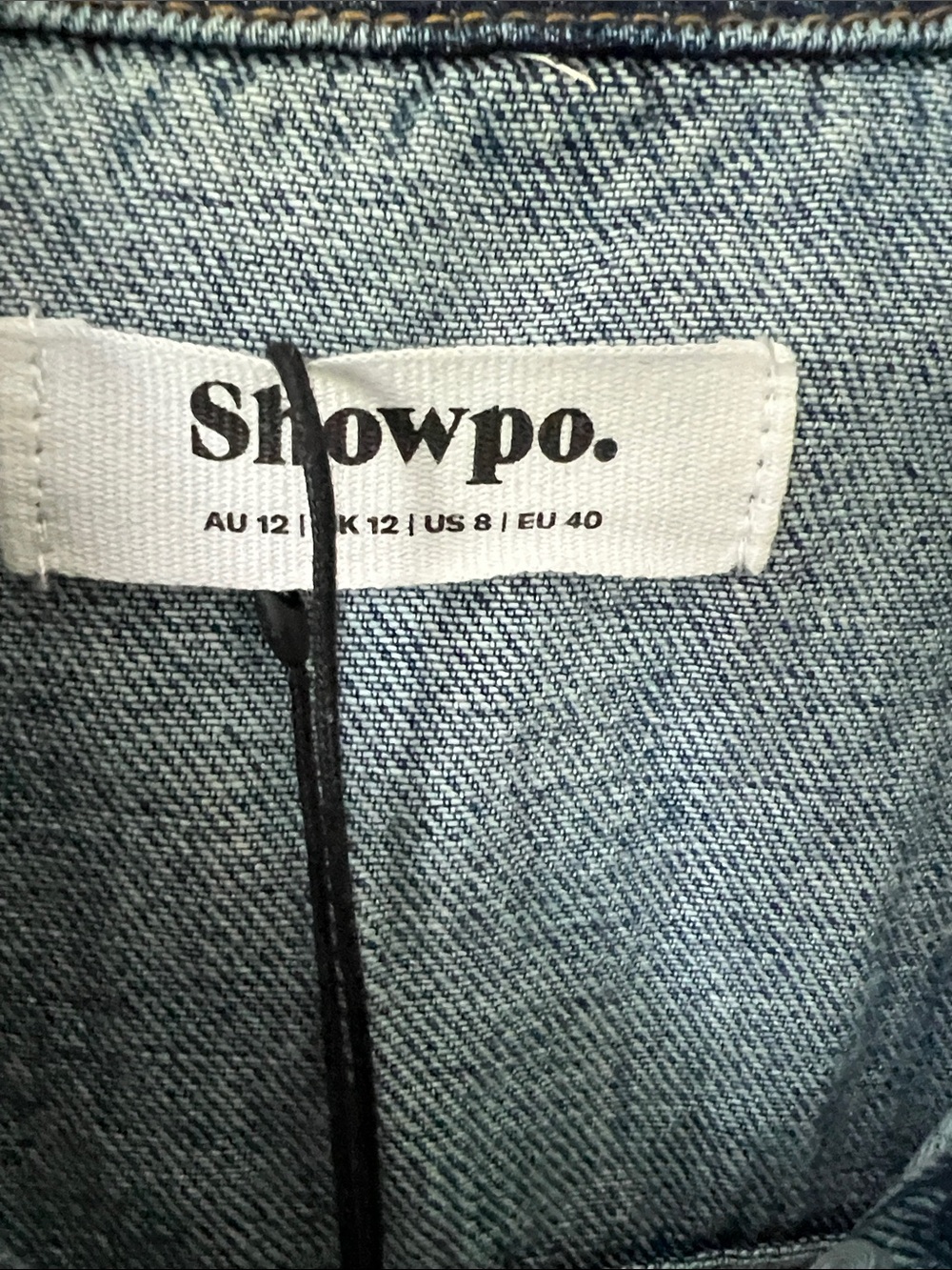 NWT REVOLVE Australia SHOWPO Enriquetta denim dress belted US 8 - Picture 6 of 14